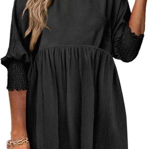 Elegant Black Dress with Ruffled Sleeves